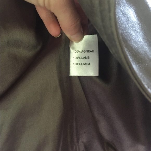 Genuine Lamb Leather Jacket with Moto Details and Zipper Pockets - Picture 3 of 4